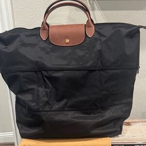 NWT LONGCHAMP LE PLIAGE ORIGINAL TRAVEL BAG EXPANDABLE WITH STRAP